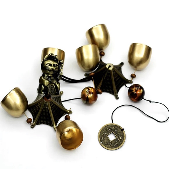 LUCKY JAPANESE NEKO CAT HANGING CHIMES - Picture 4 of 6